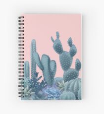 Ruhe-Kakteen auf Rose Quartz Background Spiralblock