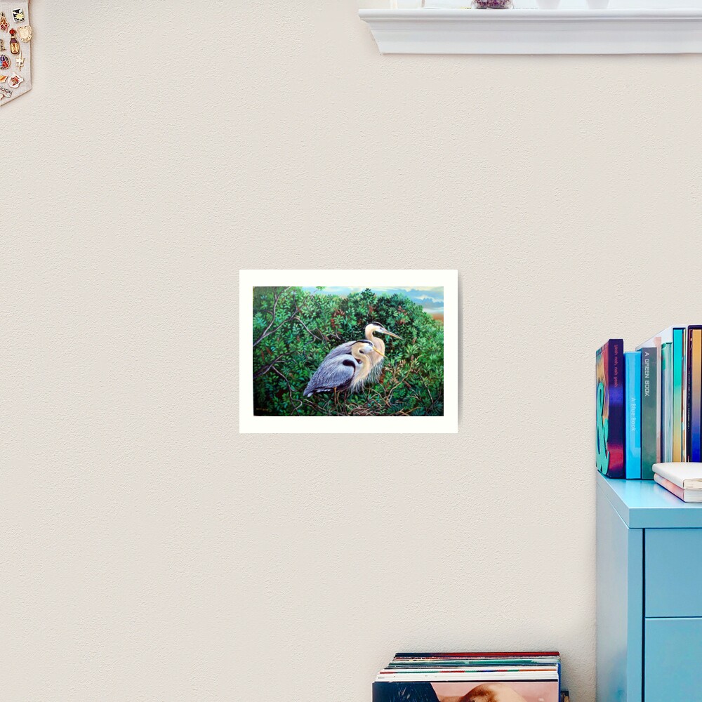 Morning Refuge-Great Blue Heron Art Print