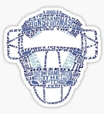 Baseball-Catcher-Maske Calligram Sticker