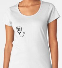 Endicott College Nursing Stethoscope Premium Rundhals-Shirt