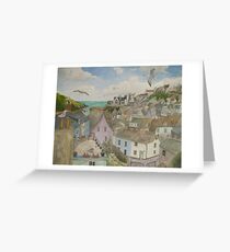 "A Crow's Nest View of Port Isaac, Cornwall" Greeting Card