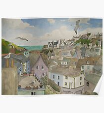 "A Crow's Nest View of Port Isaac, Cornwall" Poster