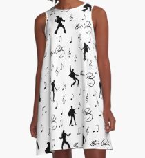 Elvis Presley Muster A-Linien Kleid