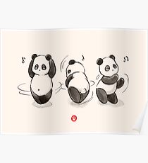 Panda Essen Tanz Poster