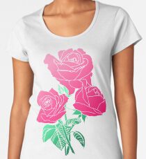 Blumen - rosa Rose Premium Rundhals-Shirt