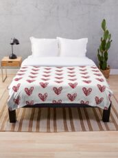 boston red sox heart Throw Blanket