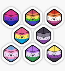 Pride d20 set Sticker