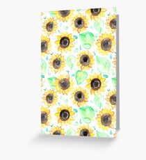 Fröhliche Aquarell Sonnenblumen Grußkarte