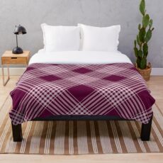 Burgunder und weißes Plaid Fleecedecke