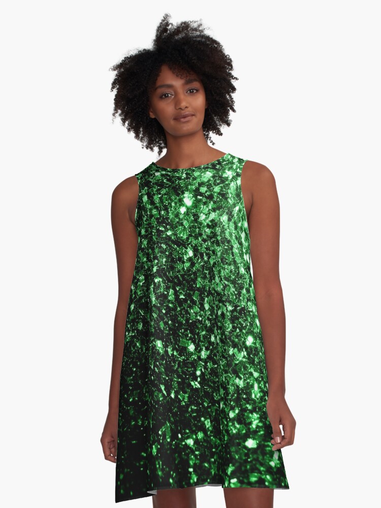 dark green glitter dress