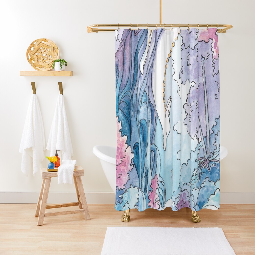 The Albino FoxDragon Shower Curtain
