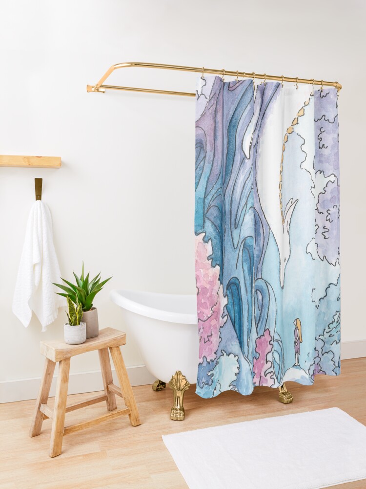 Alternate view of The Albino FoxDragon Shower Curtain