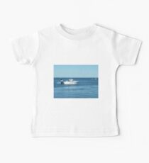 A large boat on its way out to sea for some fishing- Werribee Sth. Baby Tee