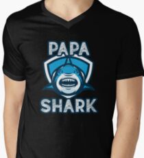 Papa Shark V-Neck T-Shirt