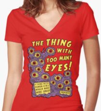 Too Many Eyes Women's Fitted V-Neck T-Shirt