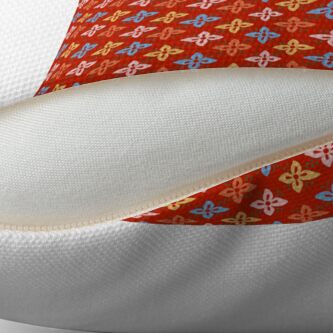 Alternate view of Las Flores - Red 01 (Patterns Please) Floor Pillow