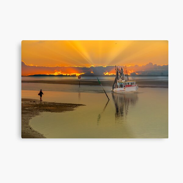 Trawler Returning Metal Print