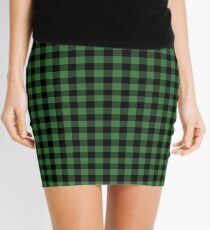Classic Green Country Cottage Summer Buffalo Plaid Mini Skirt