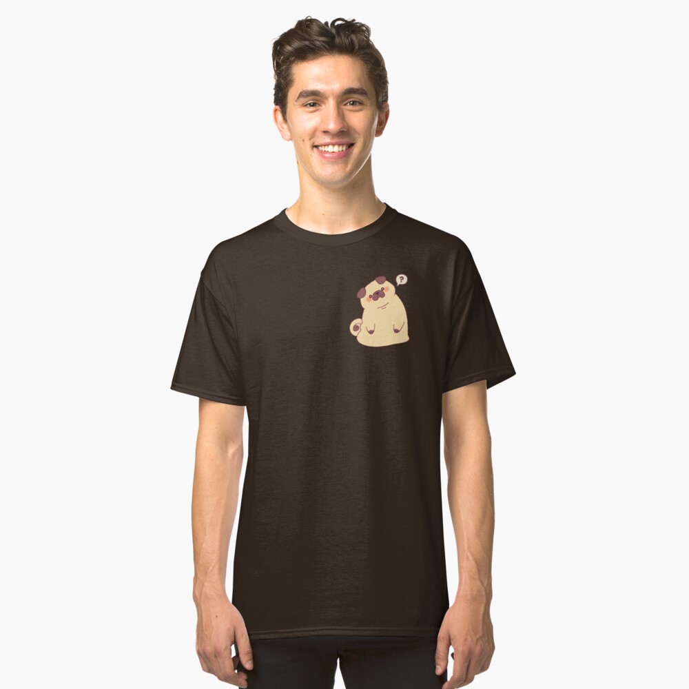 Cute & Confused Chubby Pixel Pug Classic T-Shirt