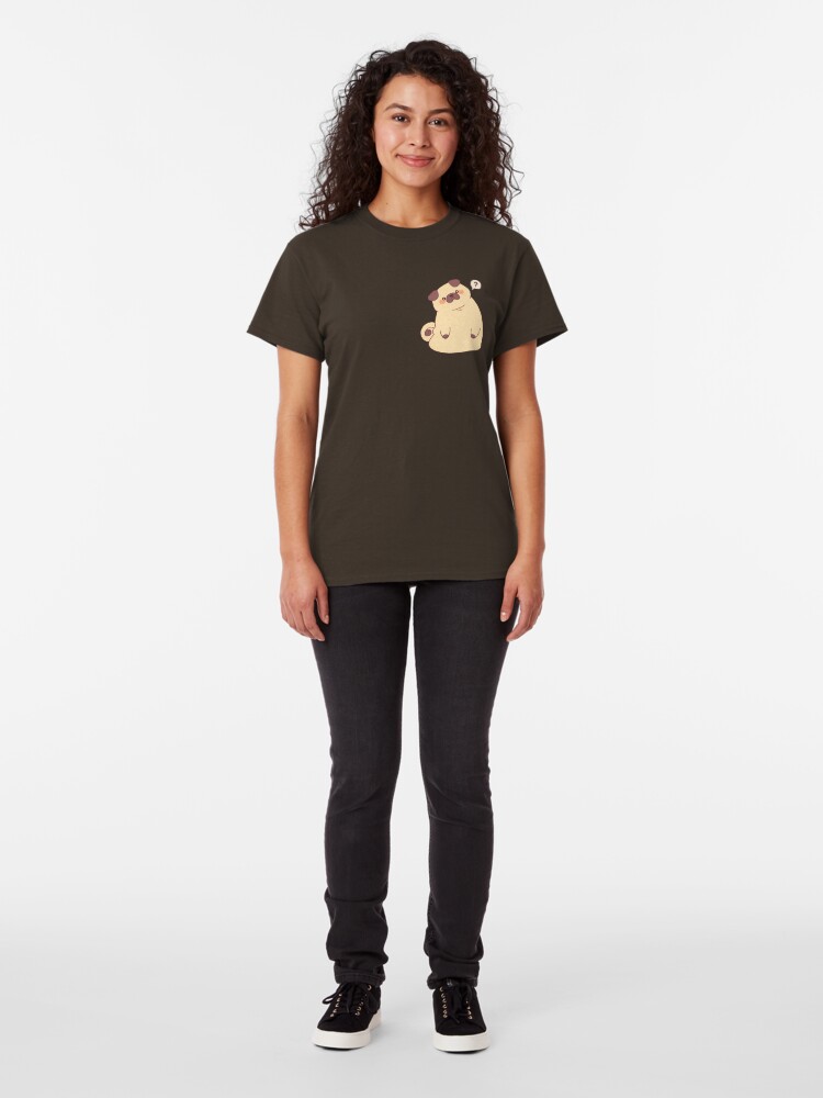 Alternate view of Cute & Confused Chubby Pixel Pug Classic T-Shirt