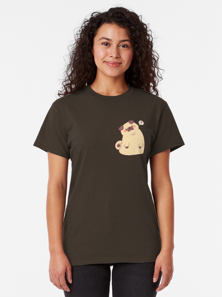 Alternate view of Cute & Confused Chubby Pixel Pug Classic T-Shirt