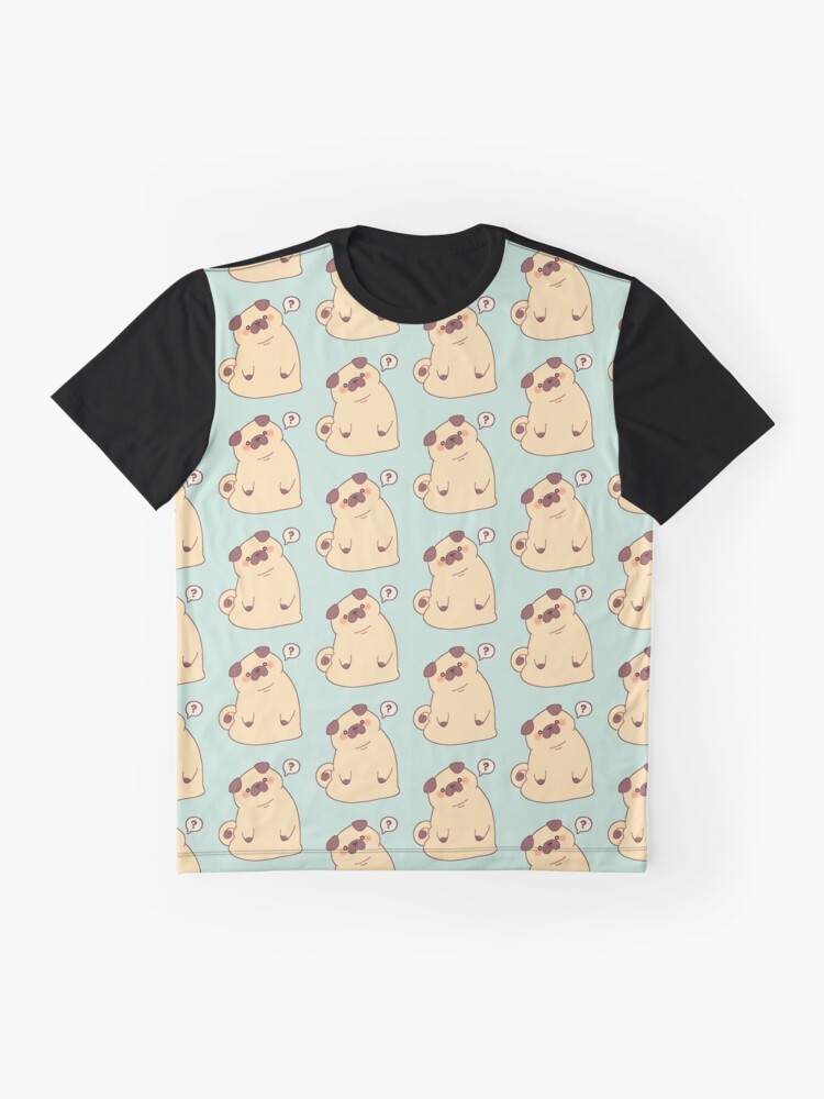 Alternate view of Cute & Confused Chubby Pixel Pug Graphic T-Shirt