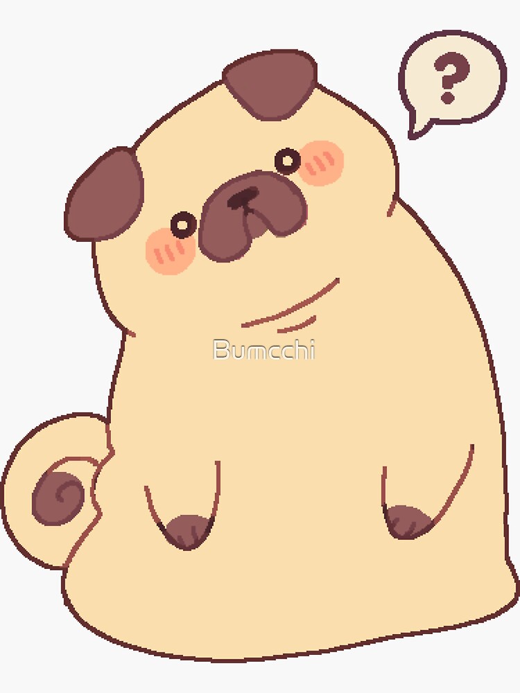 Cute & Confused Chubby Pixel Pug by Bumcchi