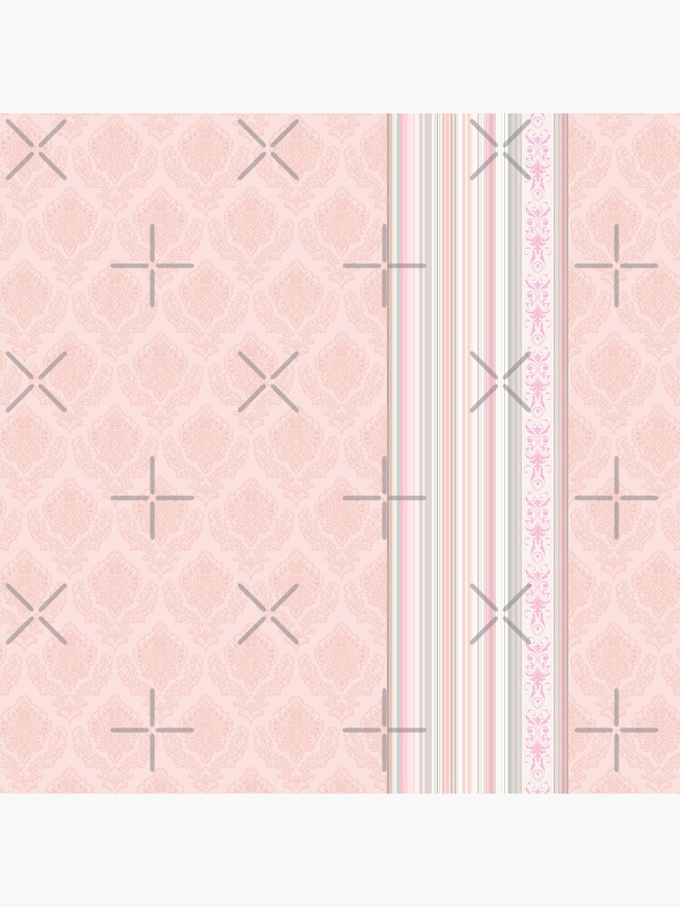 Faux Flock with Contrasting Stripes - Flesh Pink by ifourdezign