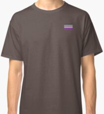 Asexual Pride Ace Flag Flowers (Black, Grey, White, Purple) Classic T-Shirt