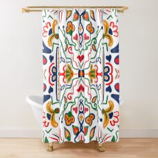 Truck Art- White Shower Curtain
