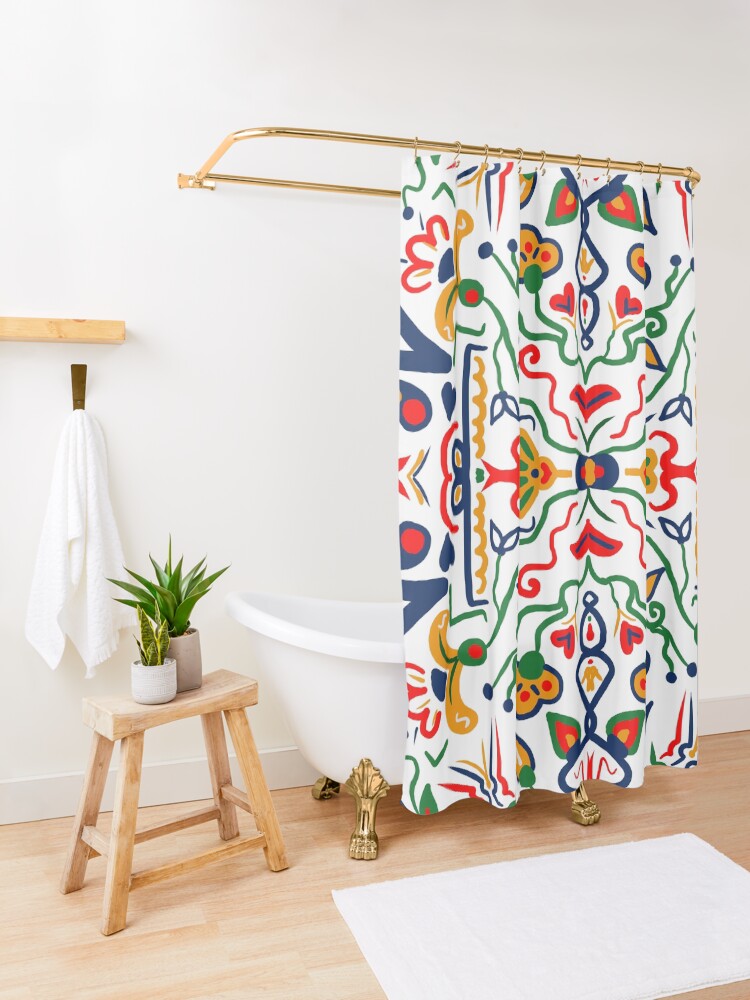 Alternate view of Truck Art- White Shower Curtain