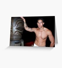 Tattooed Man, Tahiti Greeting Card