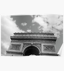 L'Arc de Triomphe en noir et blanc Poster
