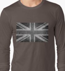 Union Jack Vintage 3:5 Version in grayscale Long Sleeve T-Shirt