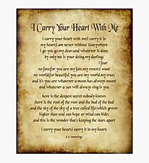 I Carry Your Heart Poem - Antique Parchment Style Photographic Print