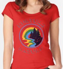 Nurture Nature Vintage Environmentalist Design Fitted Scoop T-Shirt