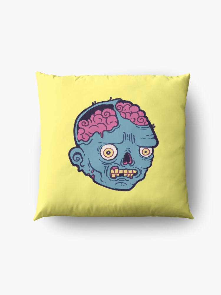 Alternate view of Zombie Brains - I bite Floor Pillow