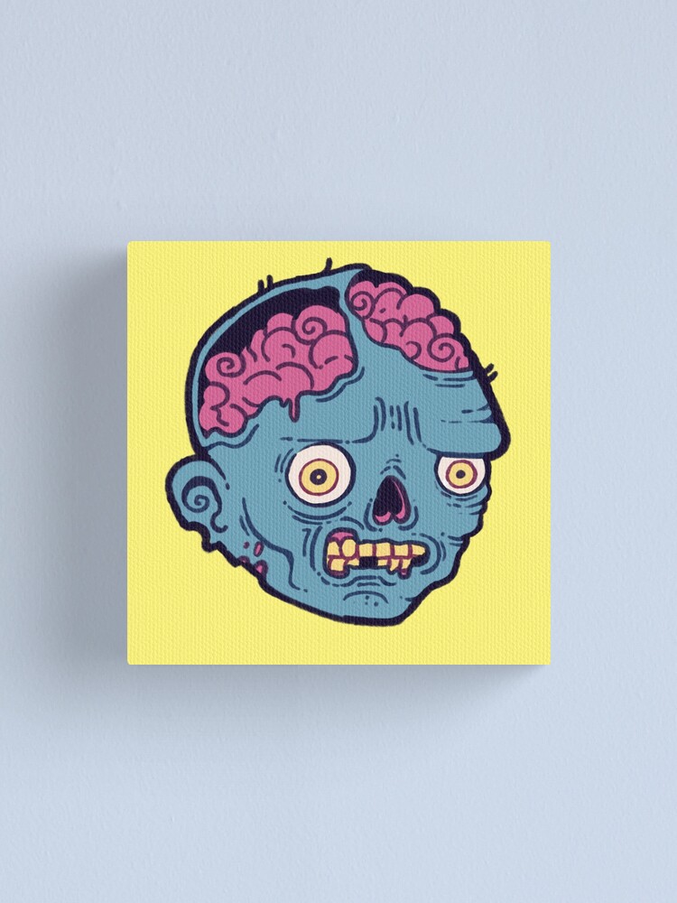 Alternate view of Zombie Brains - I bite Canvas Print