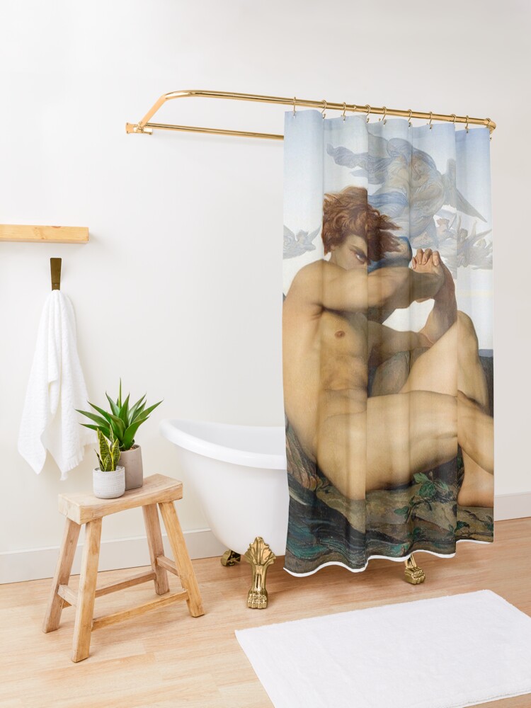 Alternate view of Fallen Angel Alexandre Cabanel Original Shower Curtain