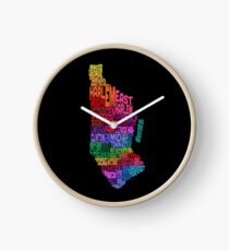 Reloj Manhattan New York Typography Text Map