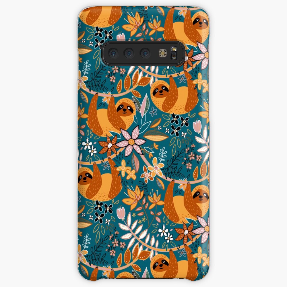 Happy Boho Sloth Floral Case & Skin for Samsung Galaxy