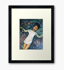 Koi pond painting Framed Art Print