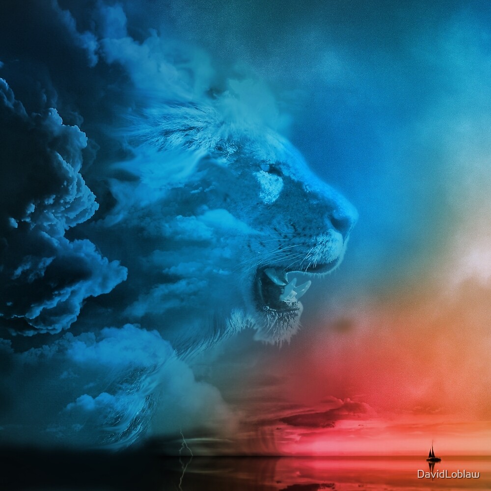 "Lion in the Sky" by David Loblaw Redbubble