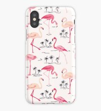 Flamingo Bird Retro Background iPhone Case