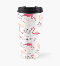Flamingo Vogel Retro Hintergrund Thermosbecher