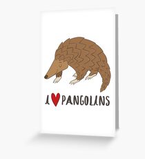 Ich liebe Pangolins Nettes Pangolin Liebes-Herz-Geschenk Grußkarte