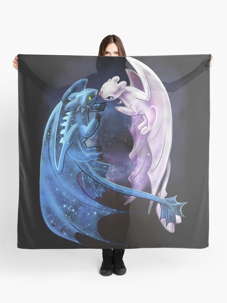 Dragon Heart Starry Dragons Toothless And Light Fury Scarf By