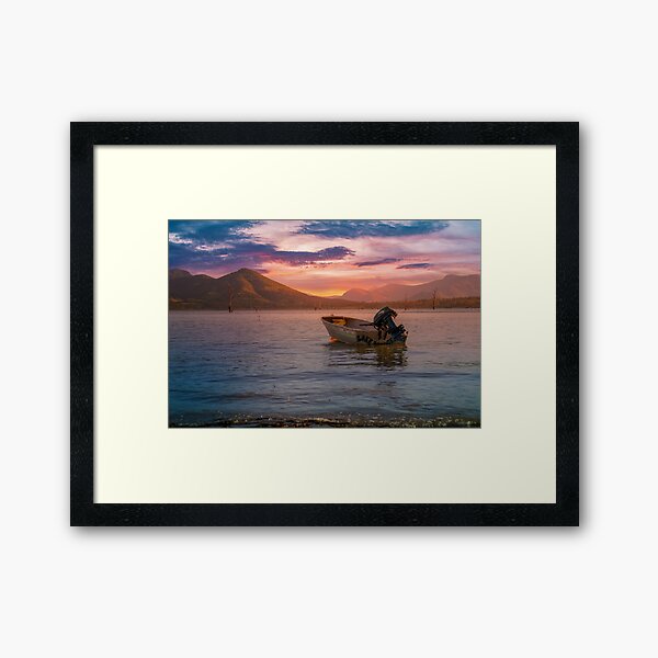 Another beautiful sunset at Lake Moogerah Framed Art Print