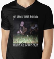 $uicideboy$ MY LIVER WILL HANDLE WHAT MY HEART CANT (white) V-Neck T-Shirt