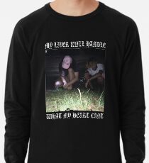 Sudadera ligera $ uicideboy $ MI LIVER MANEJARÁ LO QUE MI CORAZÓN CANTA (blanco)